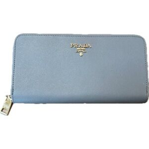Prada Gray Wallet with Gold Hardware